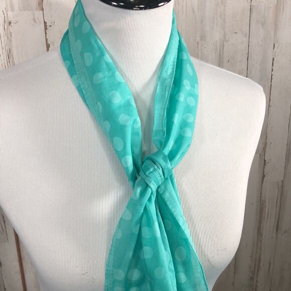 NWT Thirty One Turquoise Lotsa Dots Mini Scarf - Picture 4 of 5